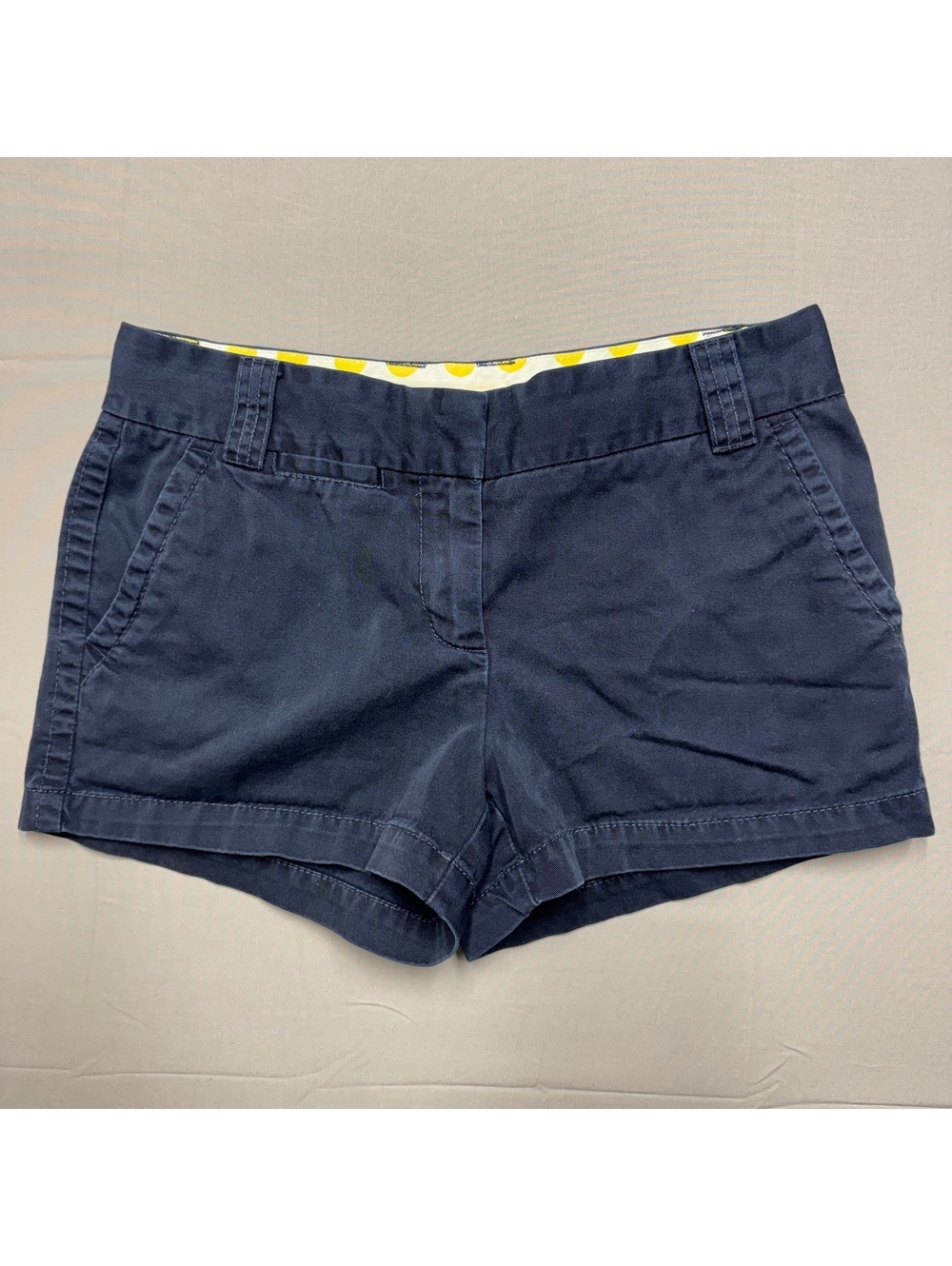J.Crew Womens City Fit Chino Shorts 100% Cotton Navy Blue Size 2 Casual Summer